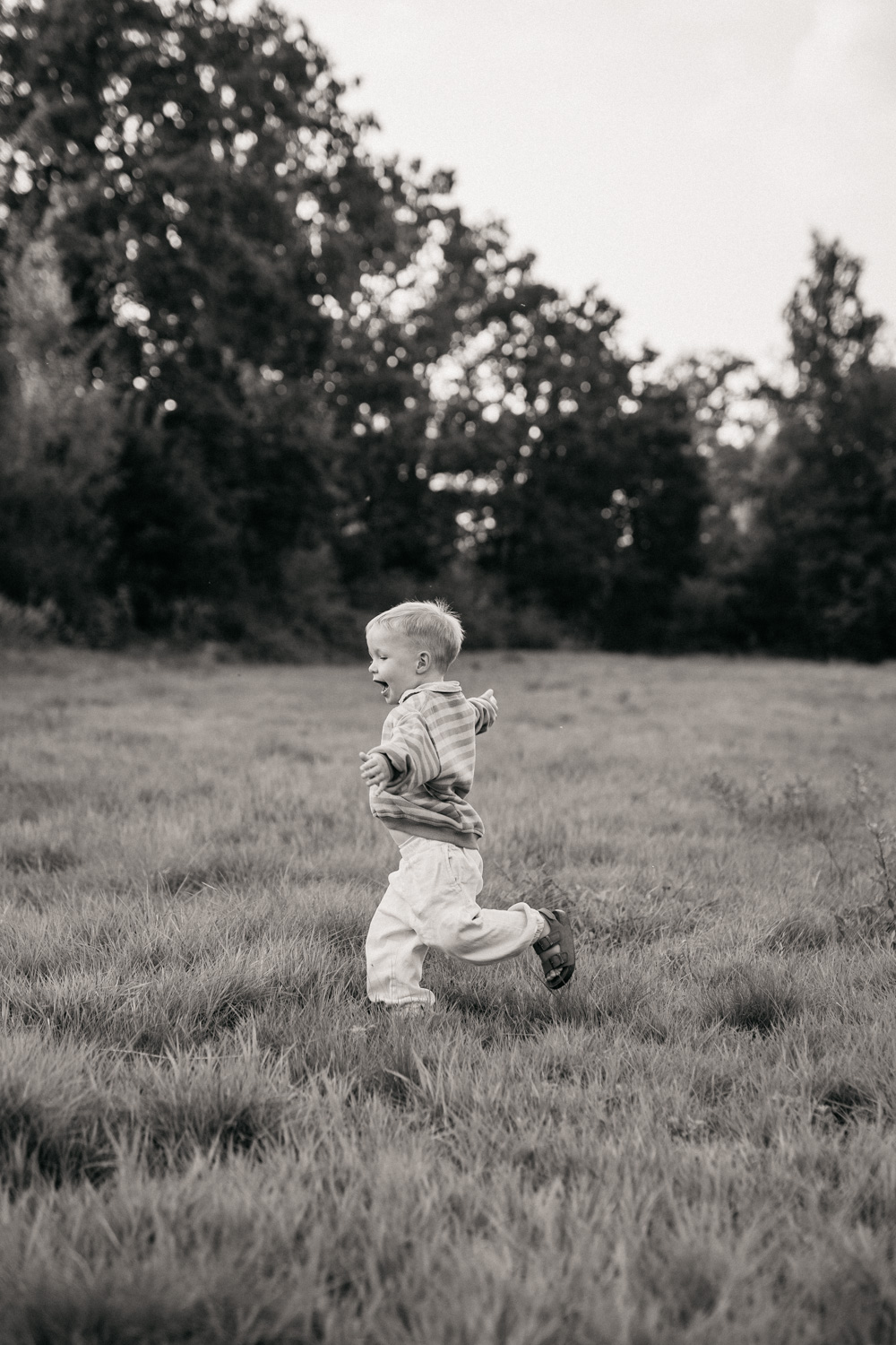 a child running in a field